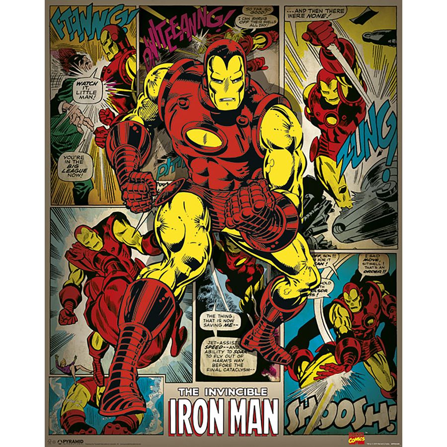 Marvel Comics Kunstdruck Iron Man Retro