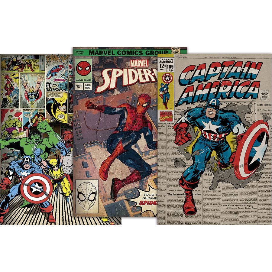 Marvel Retro Poster Set