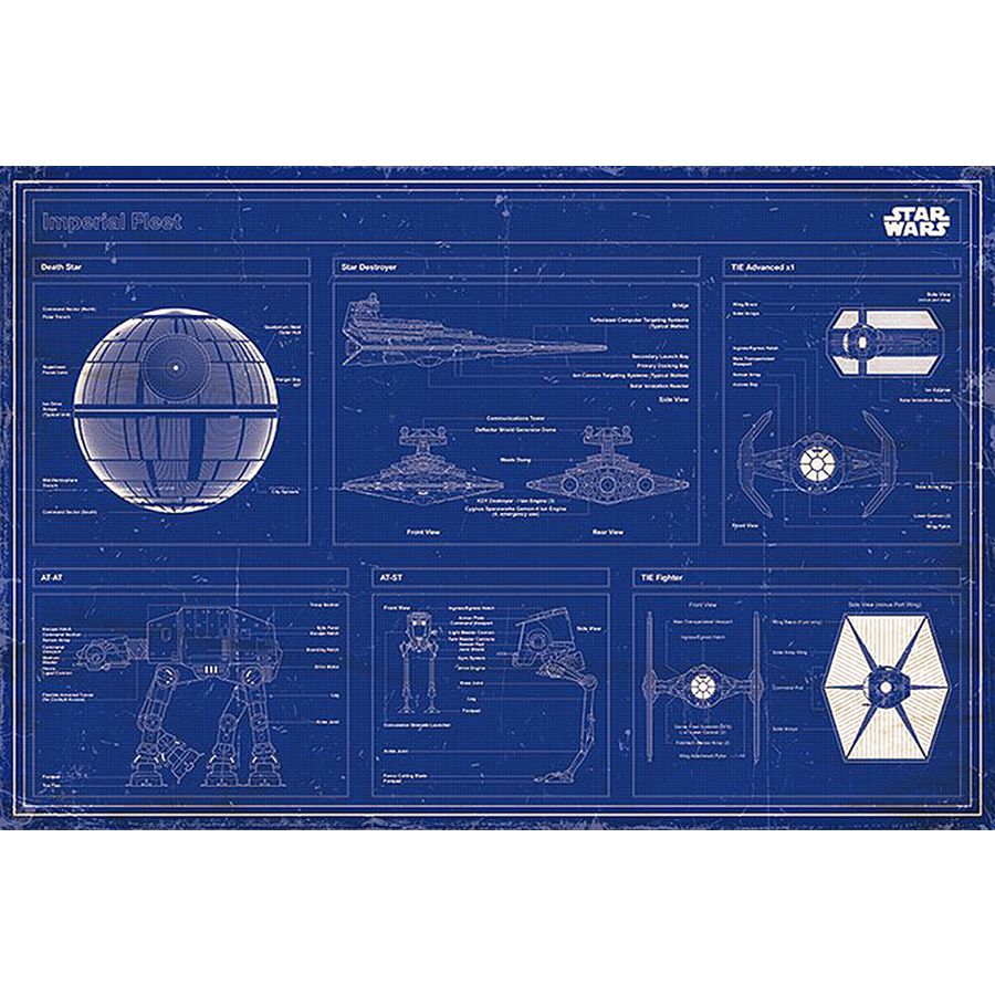 Star Wars Poster Imperial Fleet Blueprints