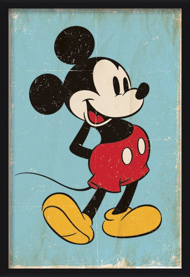 Mickey Mouse Poster Retro Blue